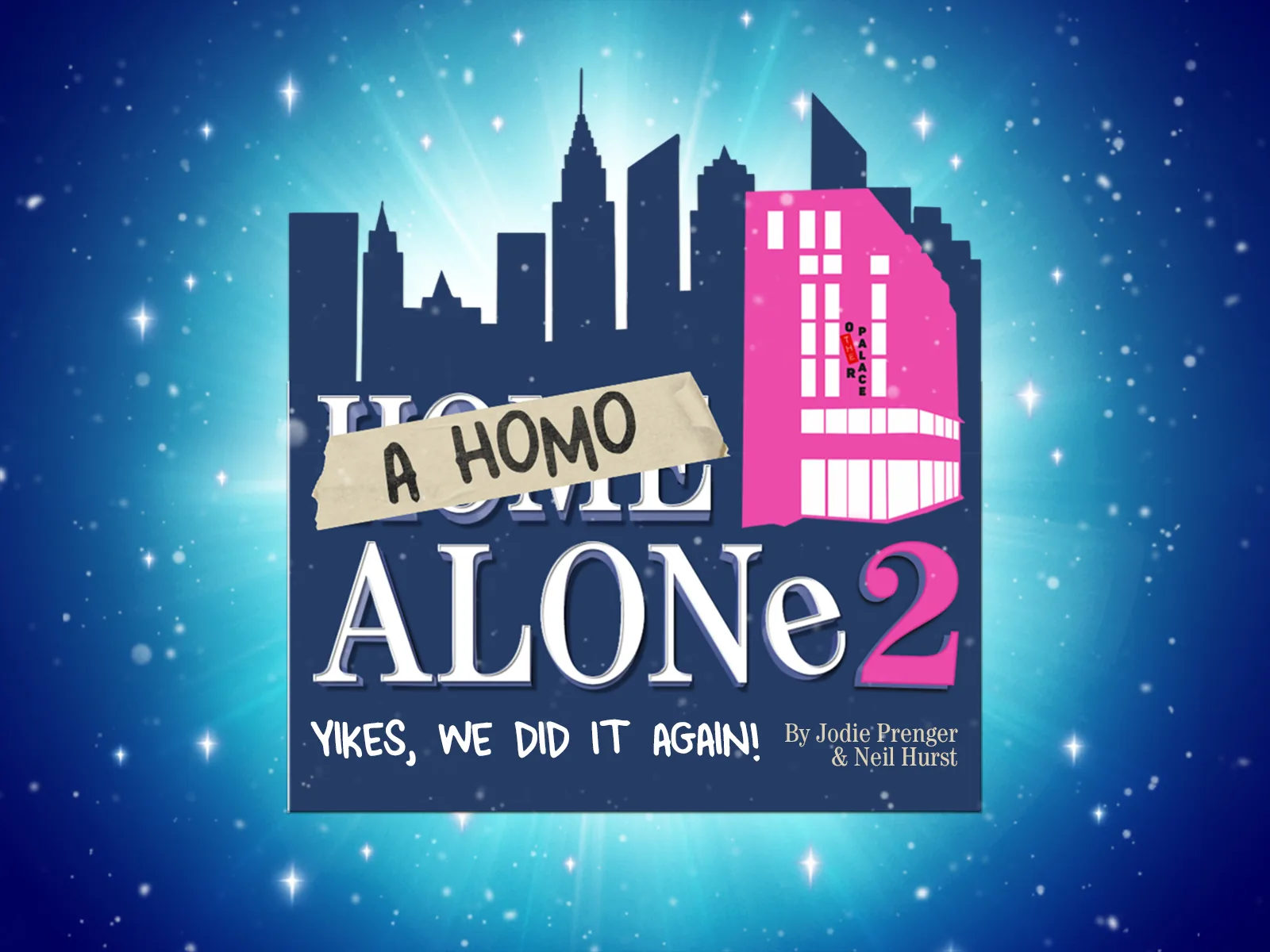 Silhouetted New York skyline in A Homo Alone 2 at The Other Palace - Studio