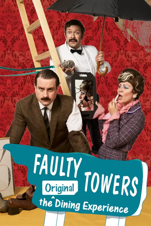 Performers in vintage costume in Faulty Towers The Dining Experience at the President Hotel