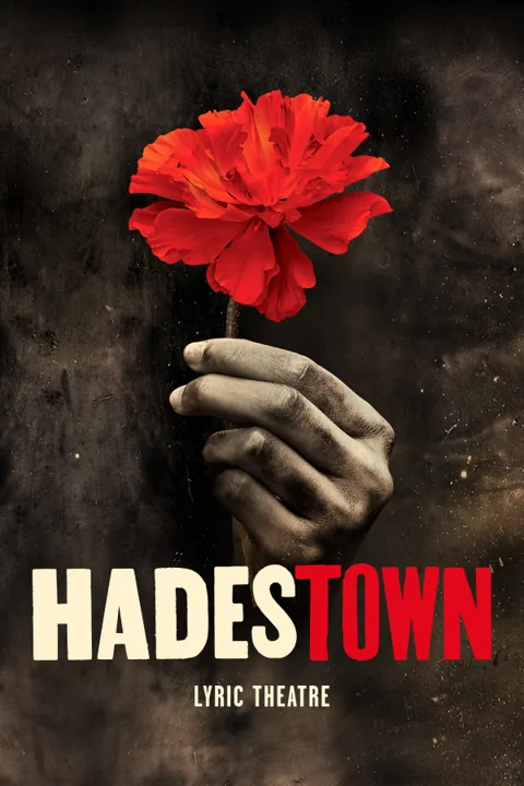 The red rose Hadestown logo poster, Lyric Theatre