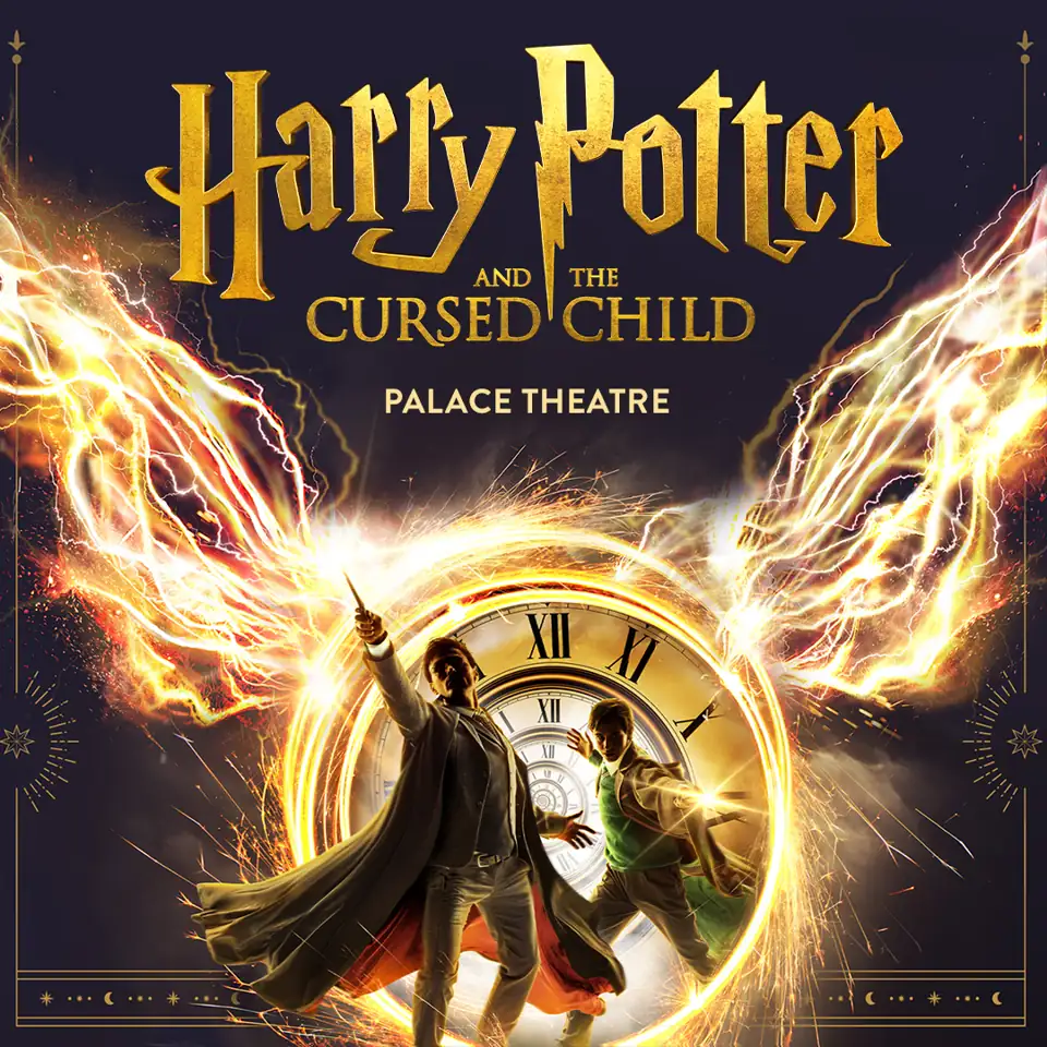 Square poster with the Harry Potter and the Cursed Child logo, Palace Theatre