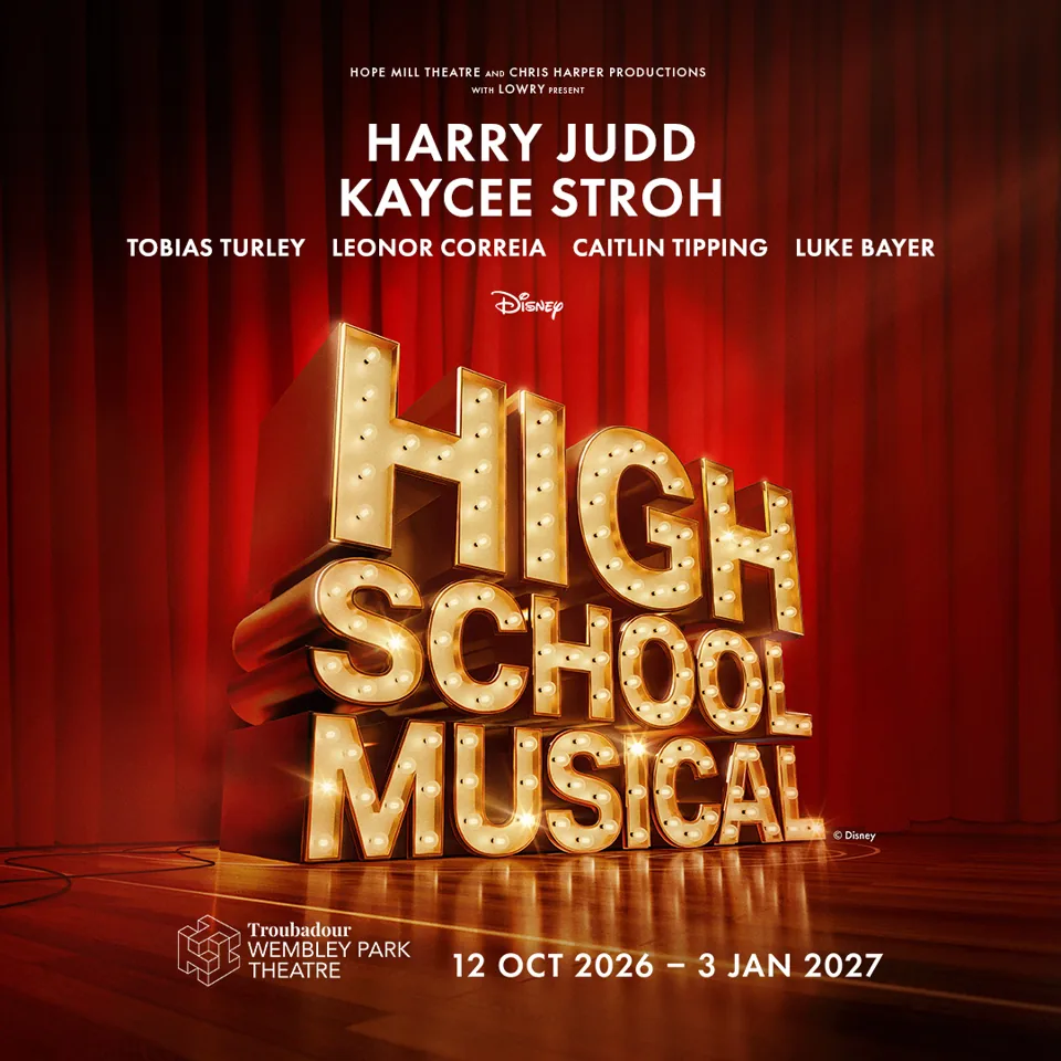 Gold marquee lettering in High School Musical at the Troubadour Wembley Park Theatre