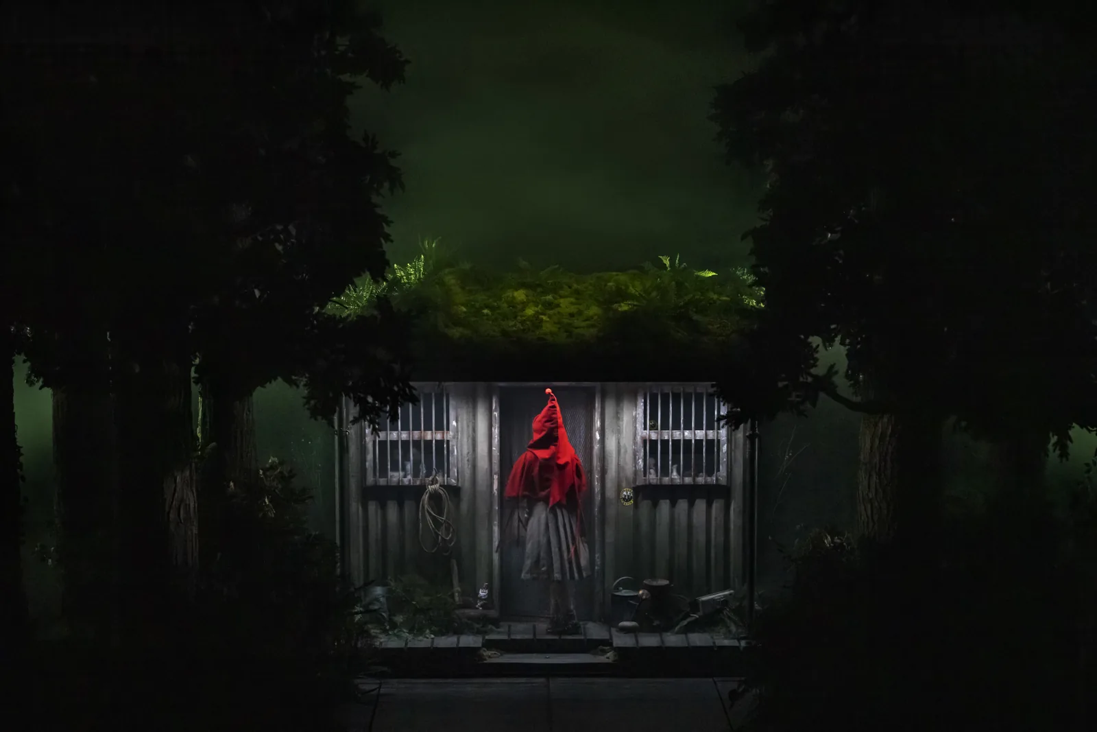 Little Red Ridinghood at the door of Granny's cottage, Into the Woods, Noël Coward Theatre