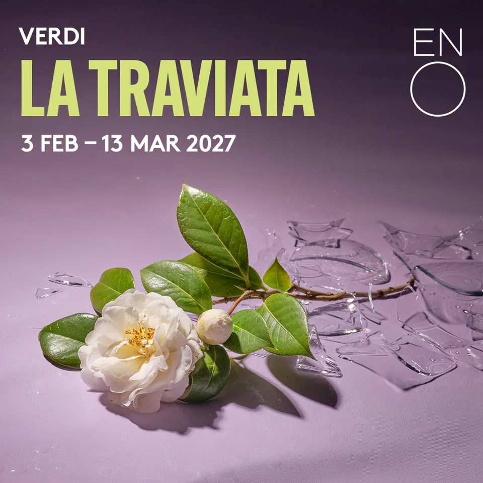White flower with green leaves in La traviata - English National Opera  at London Coliseum
