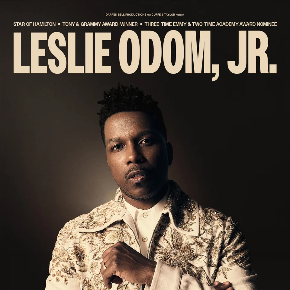 Man in gold patterned shirt in Leslie Odom, Jr. at London Palladium
