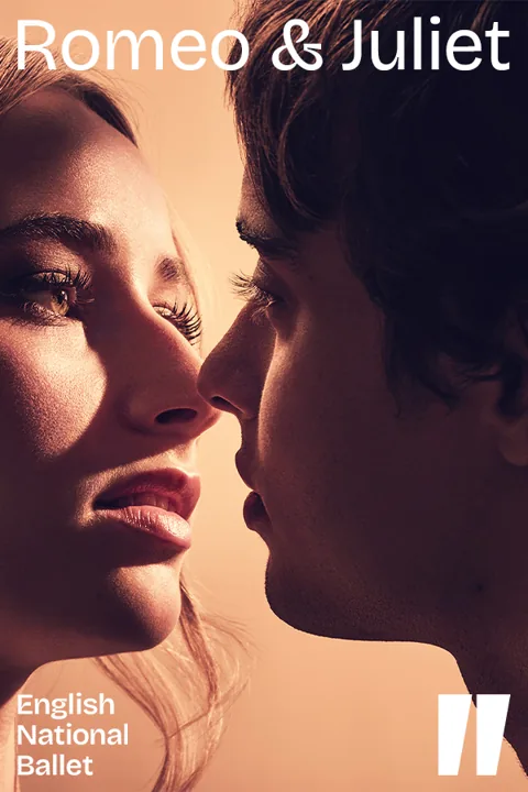 Two faces close together in Romeo & Juliet - English National Ballet at London Coliseum