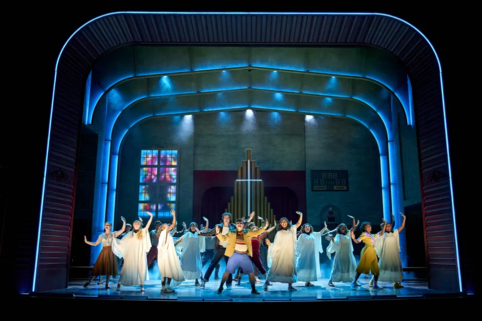 The company dance in a hall of stained glass in Stranger Things, Phoenix Theatre
