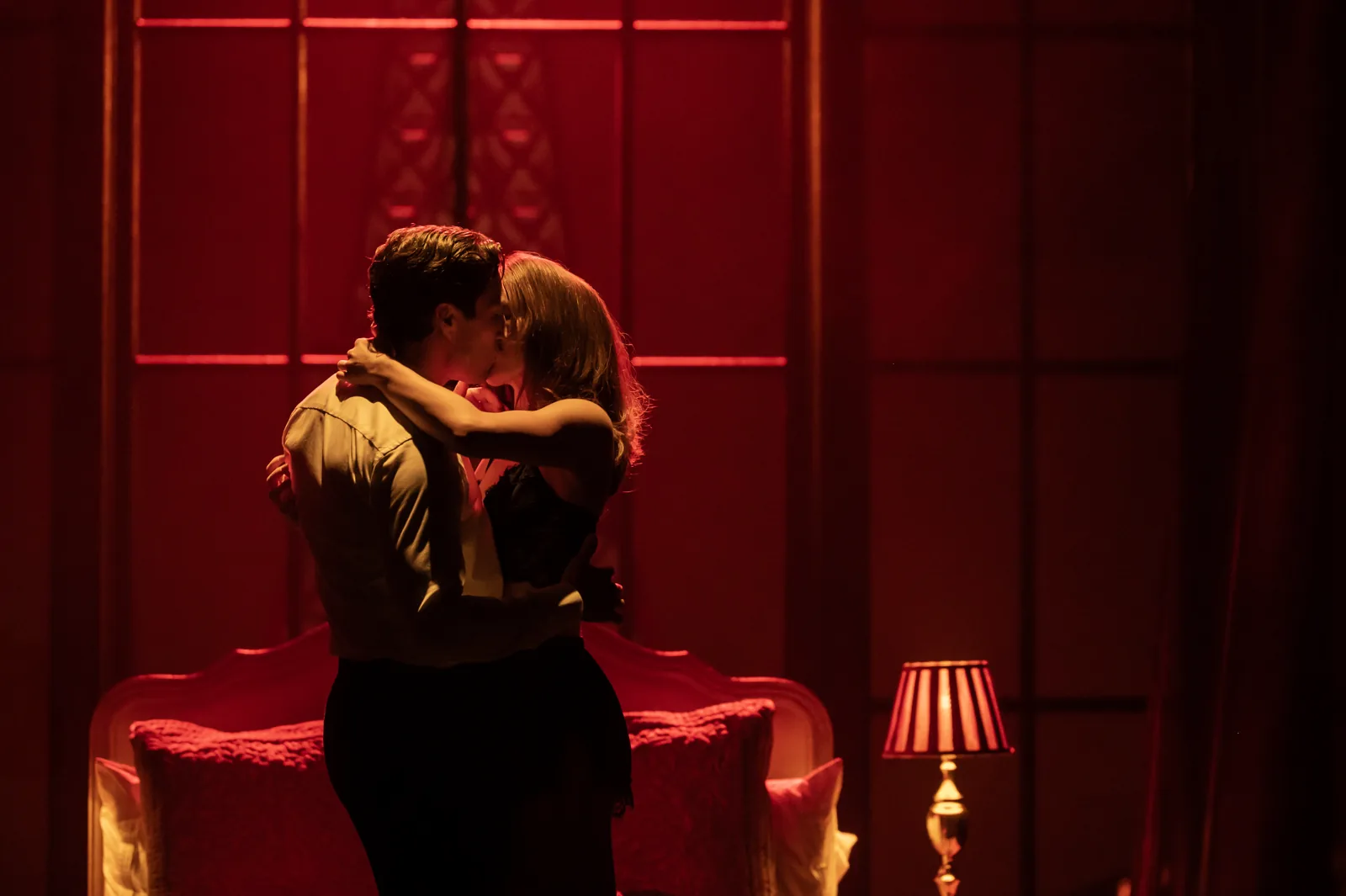 Stevie Doc as Andy embraces Christian: The Devil Wears Prada, Dominion Theatre