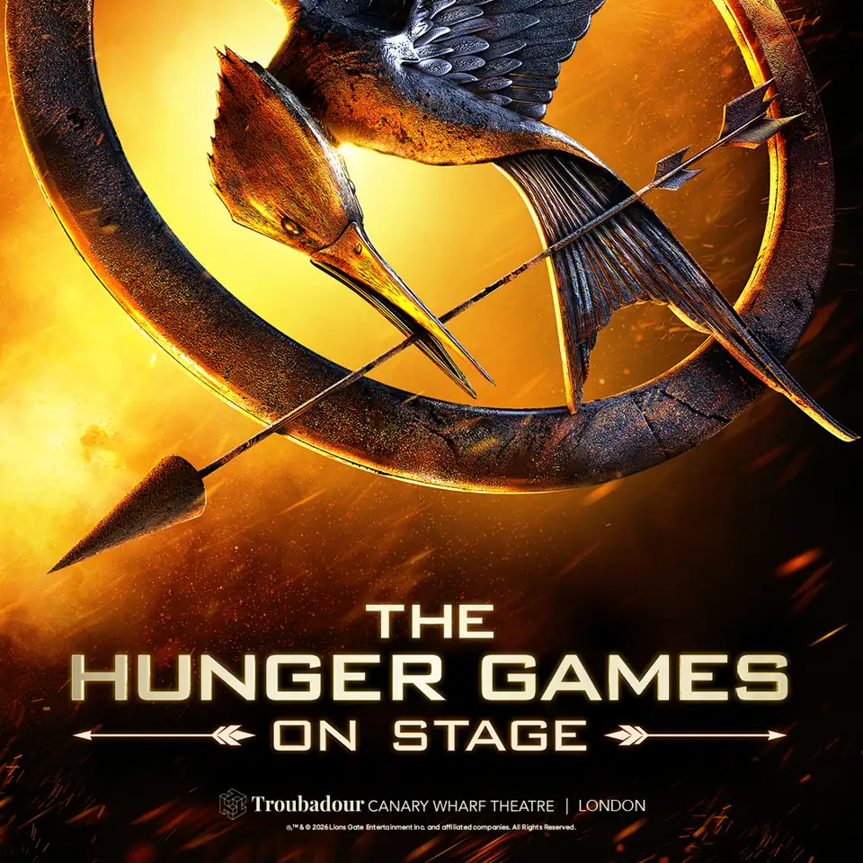 The Mockingjay logo, The Hunger Games: On Stage at the Troubadour Canary Wharf Theatre