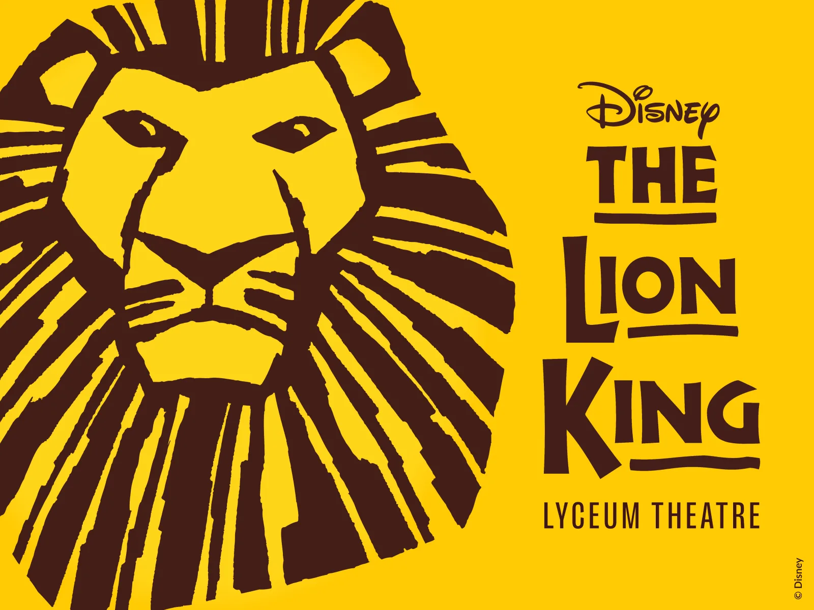 The Lion King mane logo on yellow, Disney, Lyceum Theatre