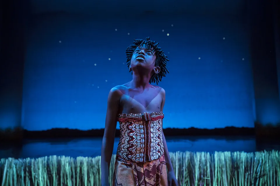 Young Simba gazes up at the night stars in The Lion King, Lyceum Theatre