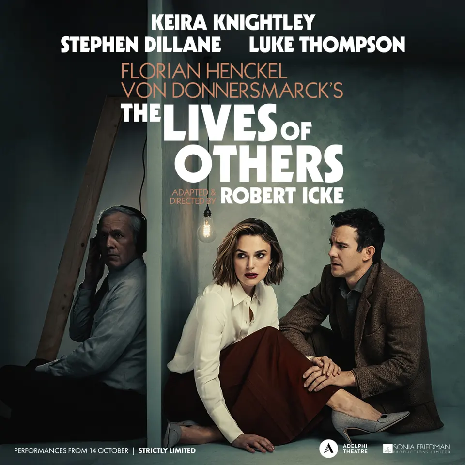 The Lives of Others square poster: a listener in headphones, Adelphi Theatre