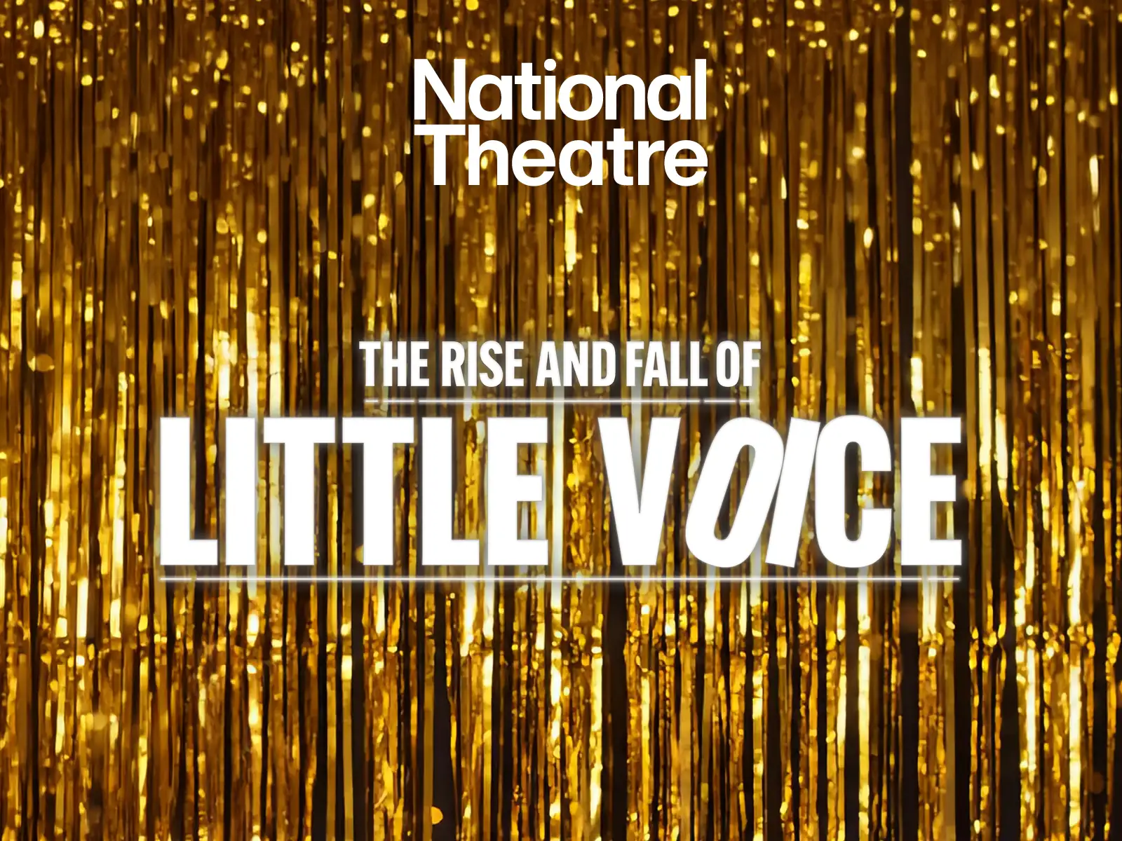 Gold curtain backdrop in The Rise and Fall of Little Voice at the Dorfman Theatre