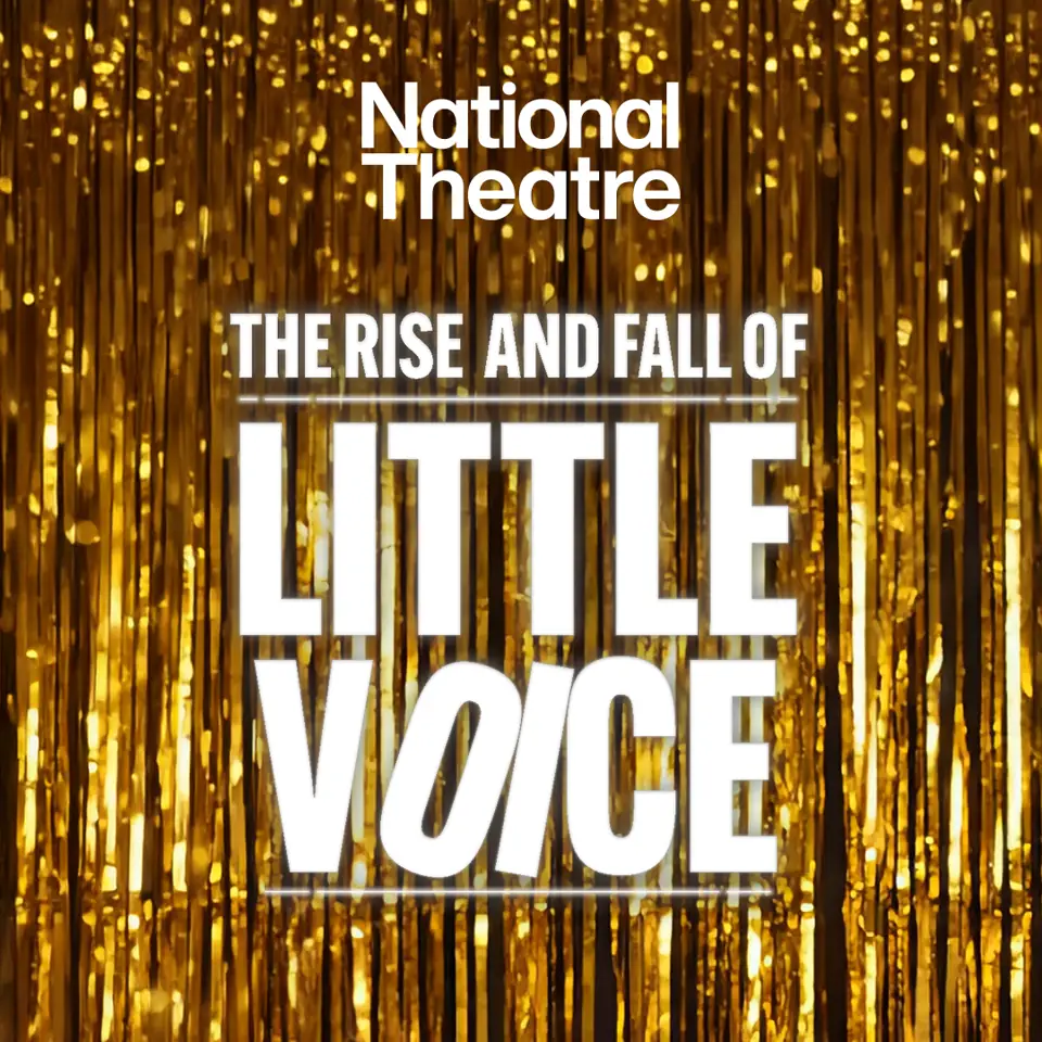 Gold curtain backdrop in The Rise and Fall of Little Voice at the Dorfman Theatre