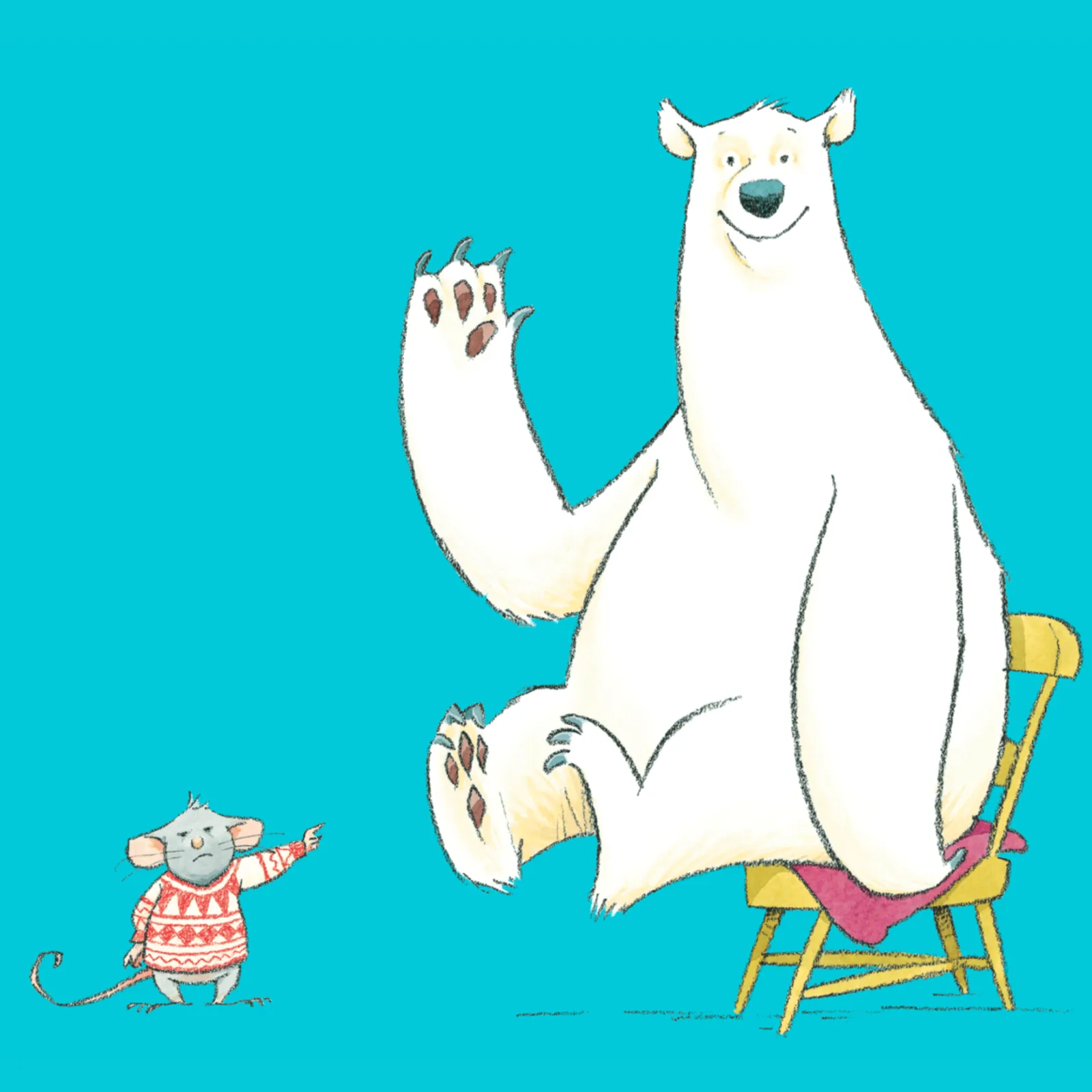 Bear and mouse on chair in There's a Bear on My Chair at the Queen Elizabeth Hall - Southbank Centre
